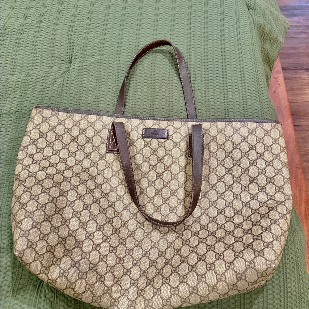 Gucci Brown Tote Bag with Iconic GG Logo